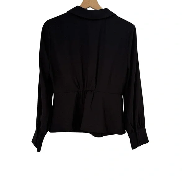 NEW J. Crew Drapey Faux Wrap Top Sz 6 Black - Picture 5 of 11